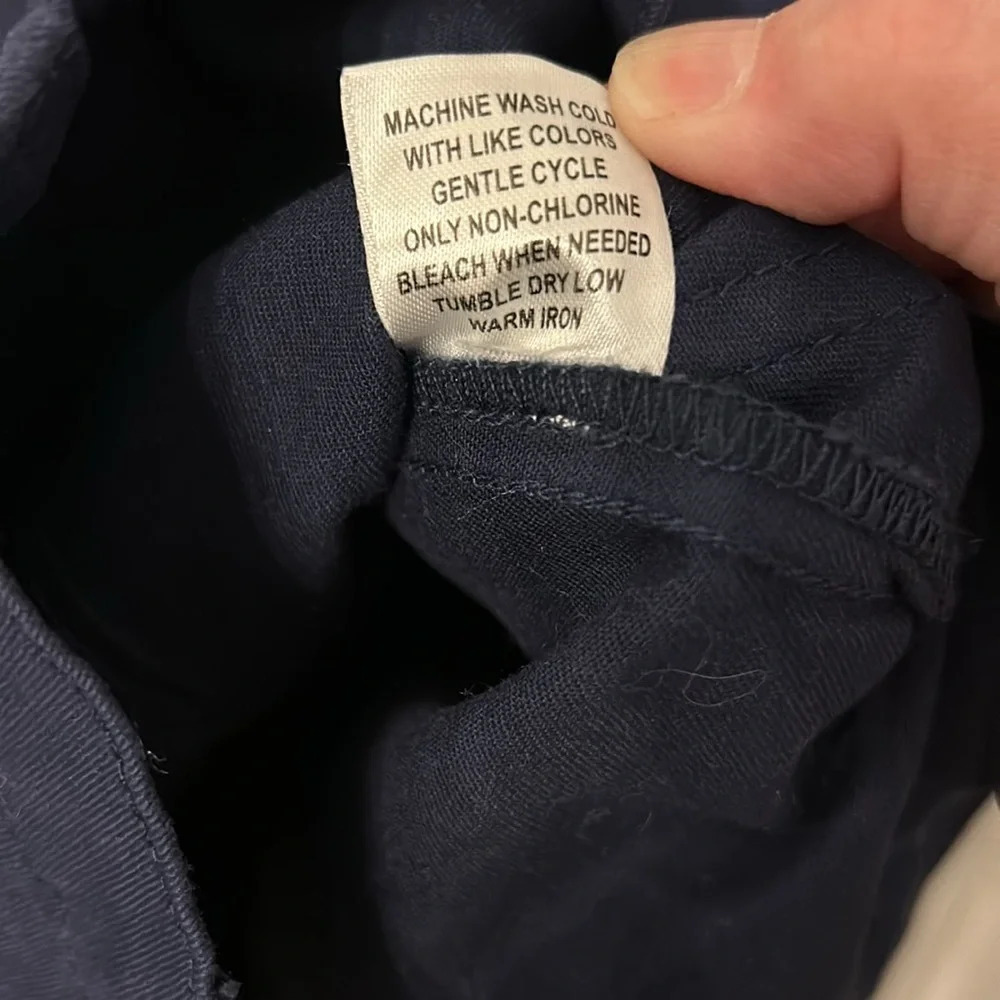 Appleseeds Women’s (S) Navy Blue Button Front Stretch Cotton Blend Jacket. - Picture 5 of 5